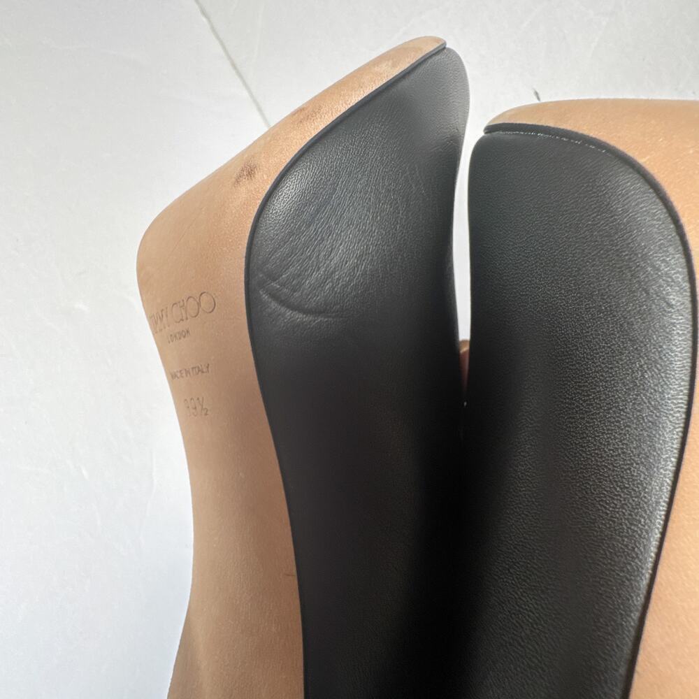 Jimmy Choo Lark 100 Studded Black Bootie Leather Heels Size 39.5 - Picture 11 of 15